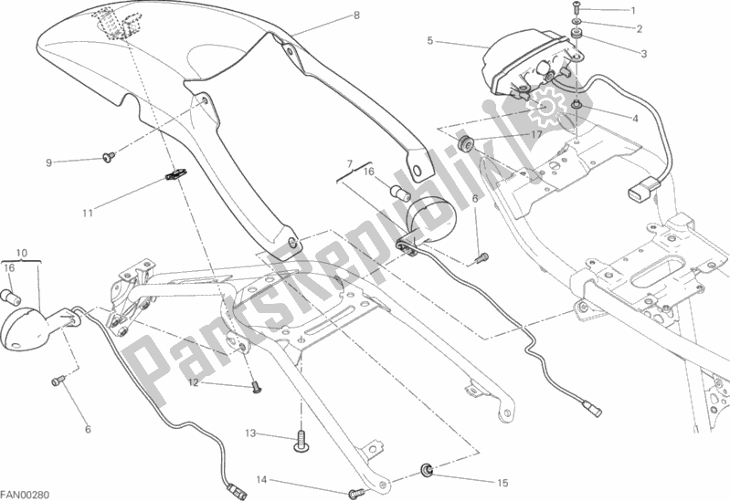 Tutte le parti per il Fanale Posteriore del Ducati Scrambler Classic Brasil 803 2017